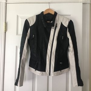 Colorblock vegan moto jacket Blank NYC XS